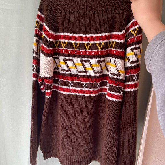 Vintage JC PENNYS 1980s Knit Mock Neck Sweater brown boys large - Picture 2 of 5